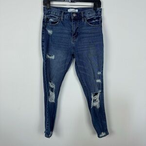 Kancan denim distressed ripped jeans high rise